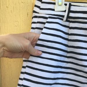 High Waisted J.crew Striped Shorts
